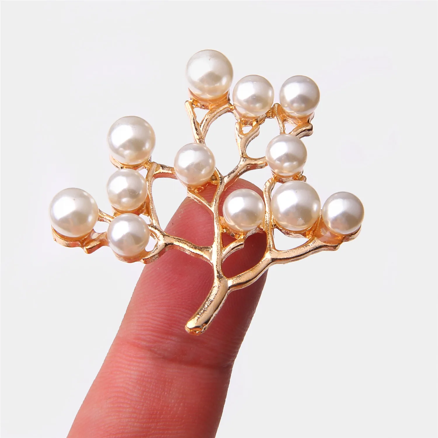 Жемчужины 40x43 мм сплав золото искусственный жемчуг ветка дерева подвеска разъемы