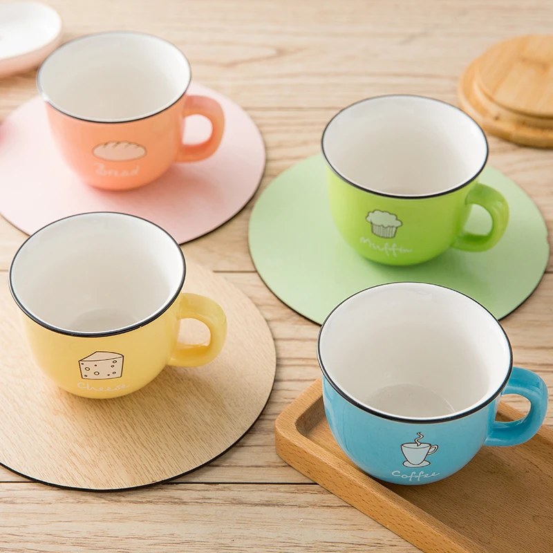Креативная керамическая чашка милая мультяшная пара утолщенная кофейная в