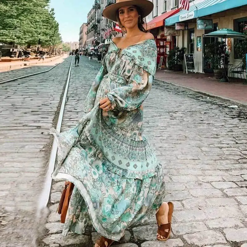 GypsyLady женское бирюзовое аметистовое летнее платье с v-образным вырезом и