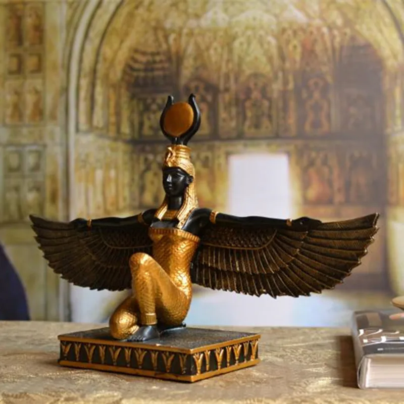 Древний Египетский Бог Isis Goddess wedjat глаз статуя смолы ремесла глаз горного искусства скульптура домашнее настольное украшение сувениры R2909