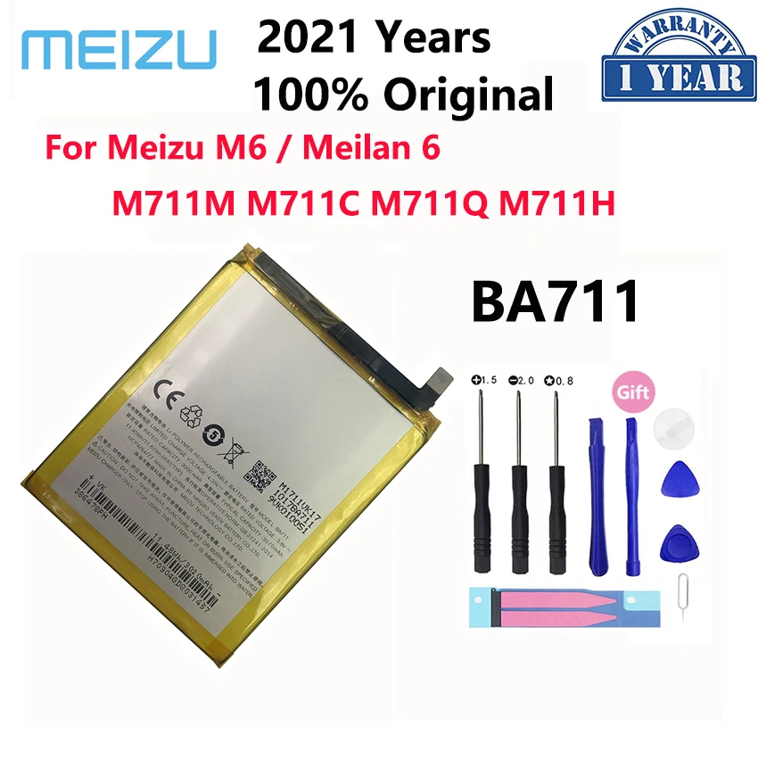

Original 3070mAh BA711 Replacement Batteries For Meizu M6 Meilan6 M711 Series M711M M711C M711Q M711H Phone Battery Bateria