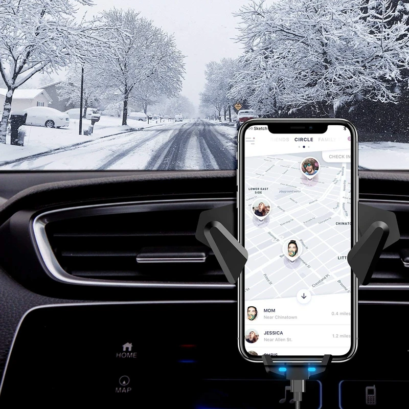 Беспроводное Автомобильное зарядное устройство QC3.0 Быстрое беспроводное