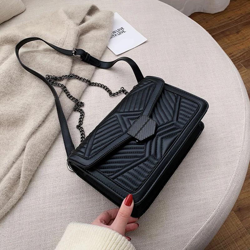 

New Women Pattern PU Leather Crossbody Bags Small Shoulder Messenger Bag Female Luxury Chain Handbag Designer Famous Brand Purse