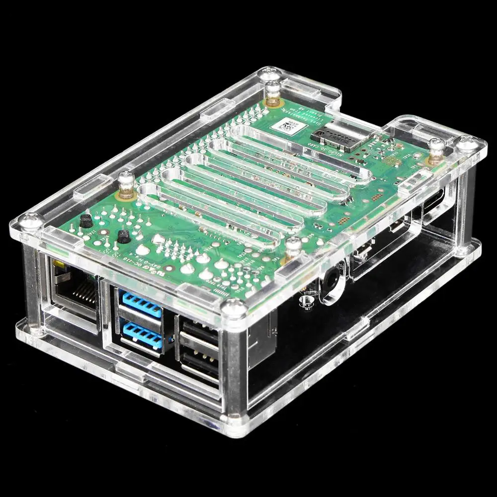 Корпус C2: PMMA прозрачный Raspberry PI 4 корпус коробка PI4 Модель B 1 ГБ/2 ГБ/4 ГБ акриловый чехол Корпус коробка Raspberry PI 4B