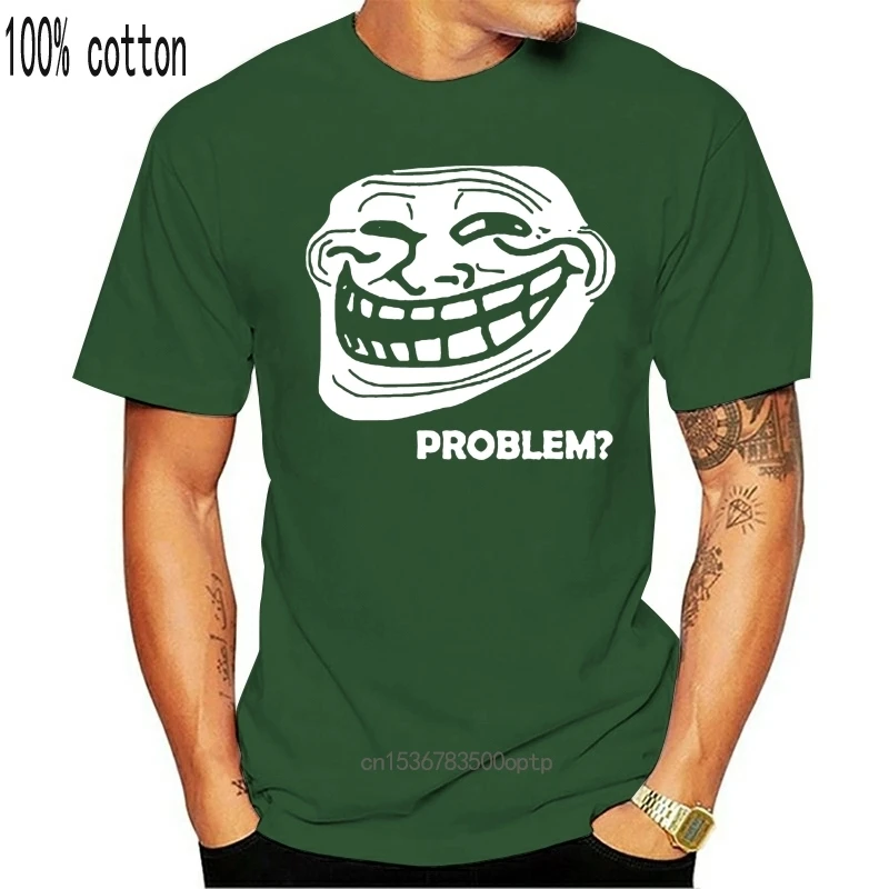 

Забавная Мужская футболка Tshirs с изображением тролллича со слоганом на лице, Мужская черная футболка