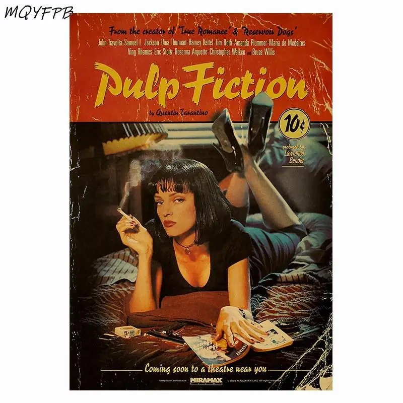 

Pulp Fiction Kraft Movie Paper Poster Wall Sticker Decorative Painting Household Products 50.5x3cm