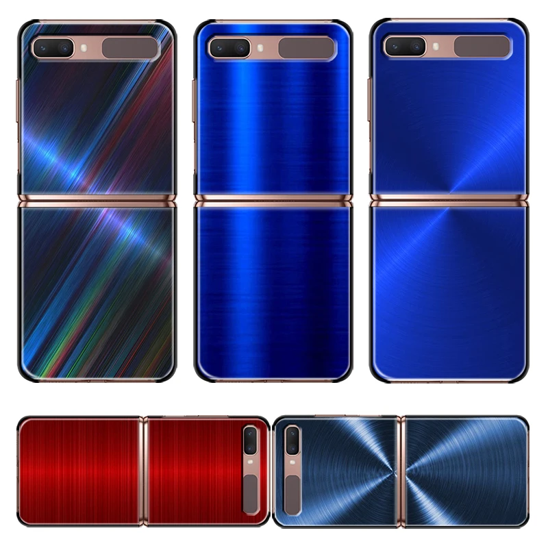 

Red Blue Brushed Metal For Samsung Galaxy Z Flip 3 5G Black Fashion Mobile Hard Shell Shockproof Fundas Cover Phone Case