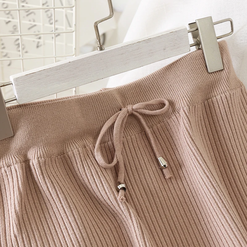 Женская Шерстяная трикотажная плиссированная юбка растягивающаяся на талии