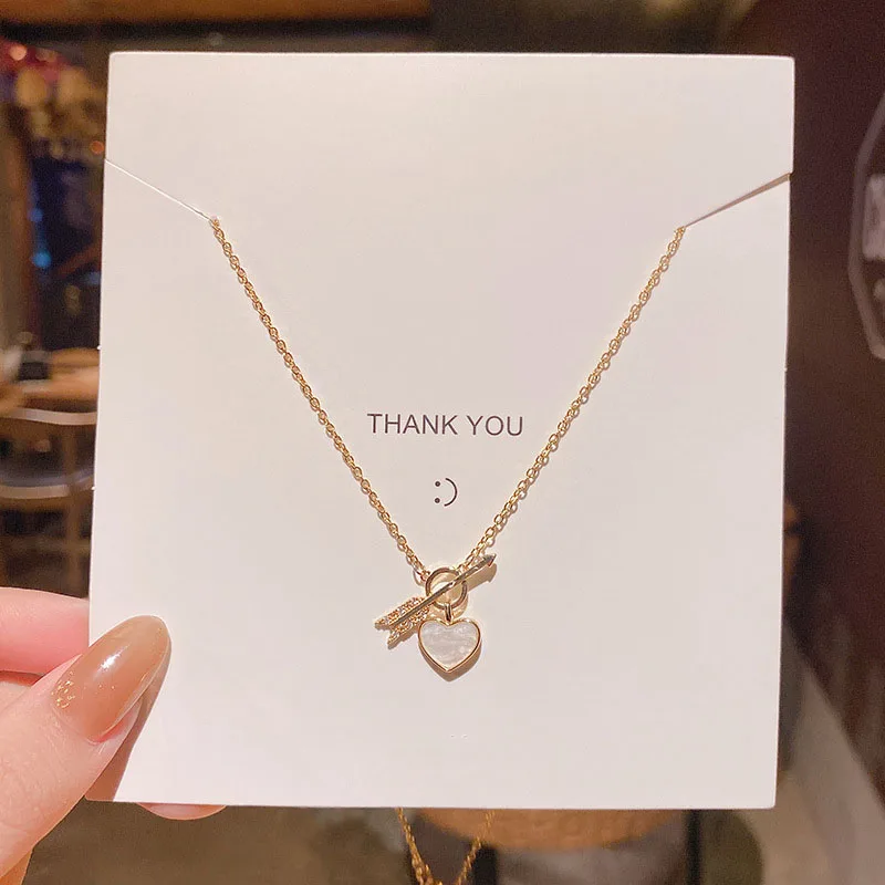 Ожерелье женское из титановой стали тонкая романтическая цепочка с кулоном в