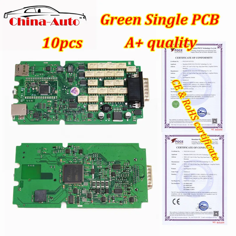 10 шт./лот OBDIICAT зеленый одиночный PCB 2016 00 с Keygen TCS PRO bluetooth LED новый vci 3in1 для грузовых