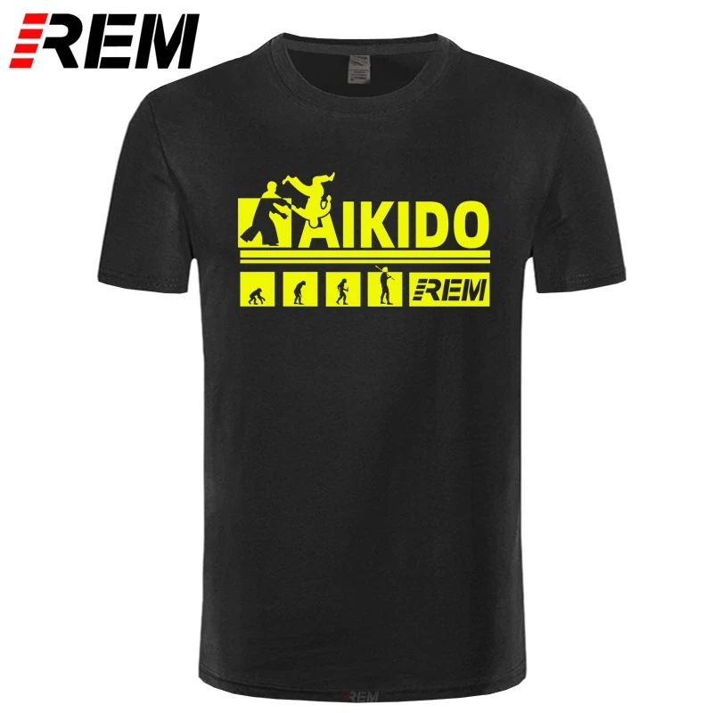 

Short Sleeve Funny Cool Printed T Shirt Cotton Men Tops Plus Size New Men Tees Evolution of Aikido T Shirt Summer