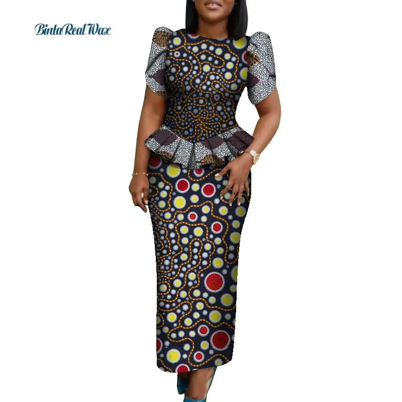 

2021 Summer New Fashion Top and Skirt 2pcs Set for Sexy Lady African Priting Dashiki Traditional African Women Clothing WY095