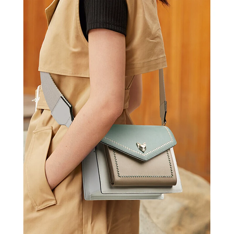 FOXER брендовая Новая женская кожаная цветная сумка через плечо Женская народная с