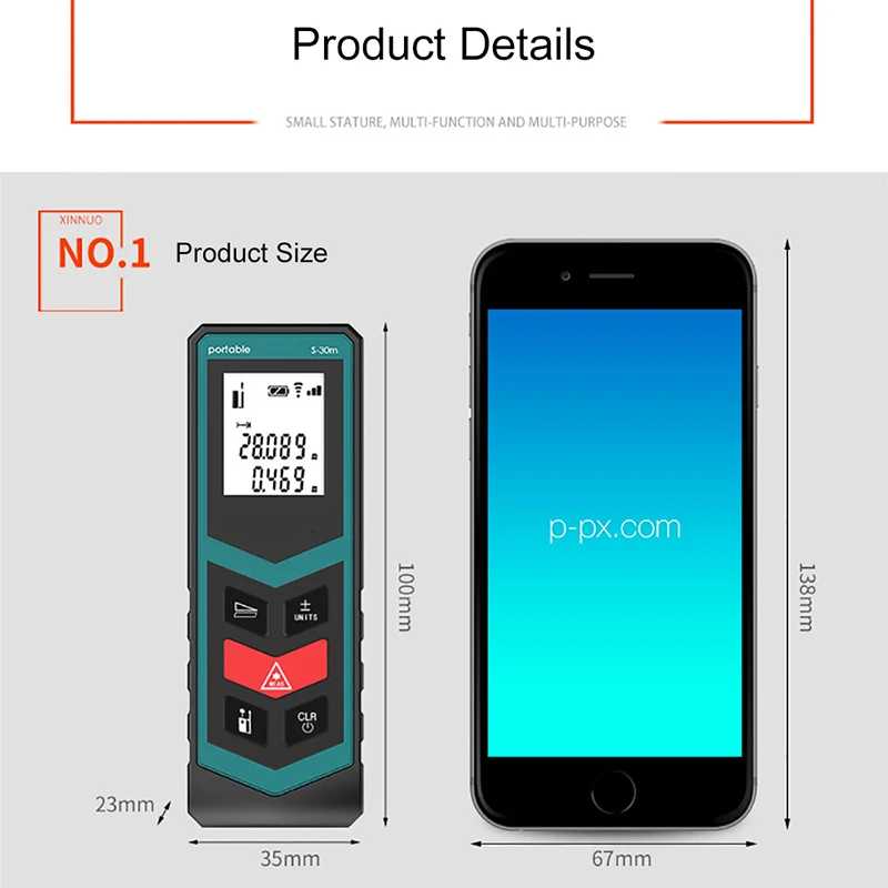 JRTMFG Laser Rangefinder 40m Optical Digital Electronic Small Measuring Instrument Tool Portable Handheld Distance Meter | Инструменты