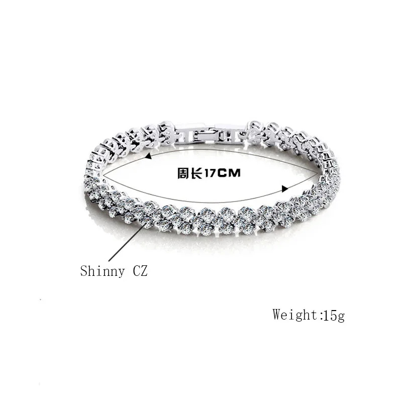 Женские Серебристые Цвет из розового золота браслет для женщин с украшением в