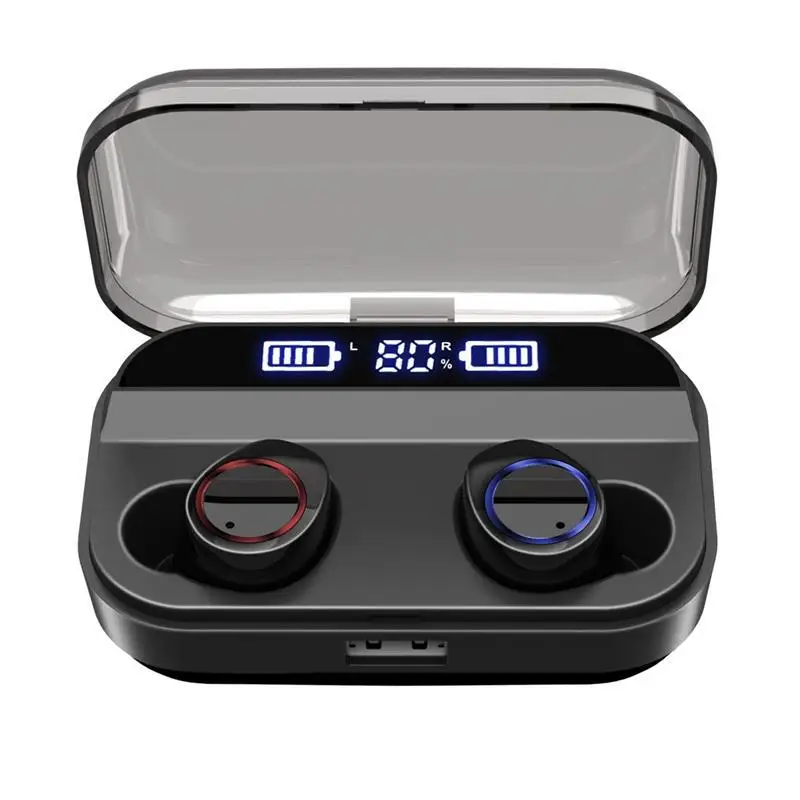 black X11 TWS Беспроводные Bluetooth 5,0 Наушники дисплей питания сенсорный контроль Hifi стерео наушники IPX7 Водонепроницаемая гарнитура с зарядным устройством - Цвет: black