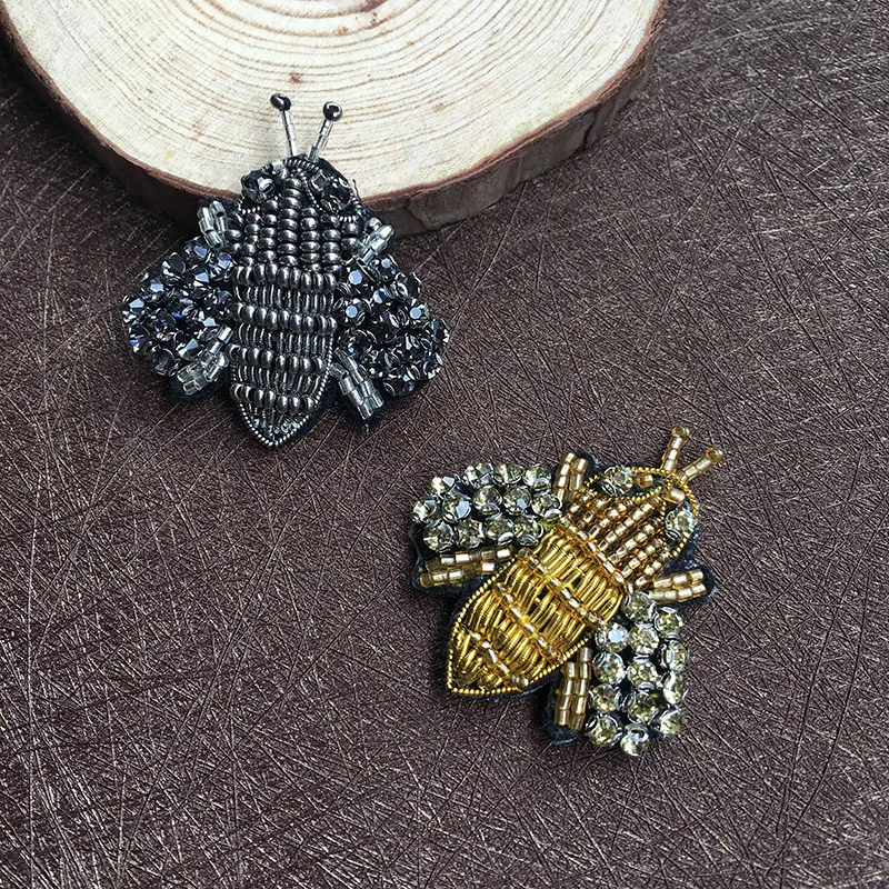 Индийская металлическая нить шелковая каннетель ручная вышивка Стразы пчела - Цена: 1169