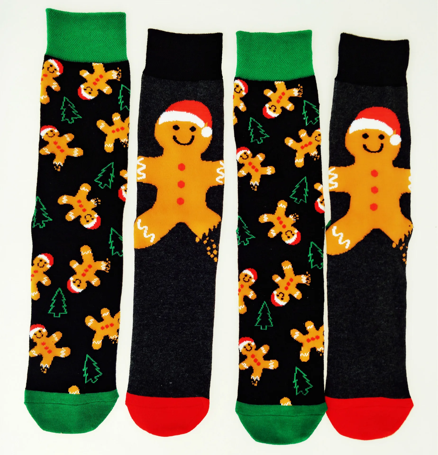 Новые рождественские хлопковые мужские носки без пятки, забавные мужские длинные носки с персонажами мультфильмов, впитывающие пот, плотные, большие размеры