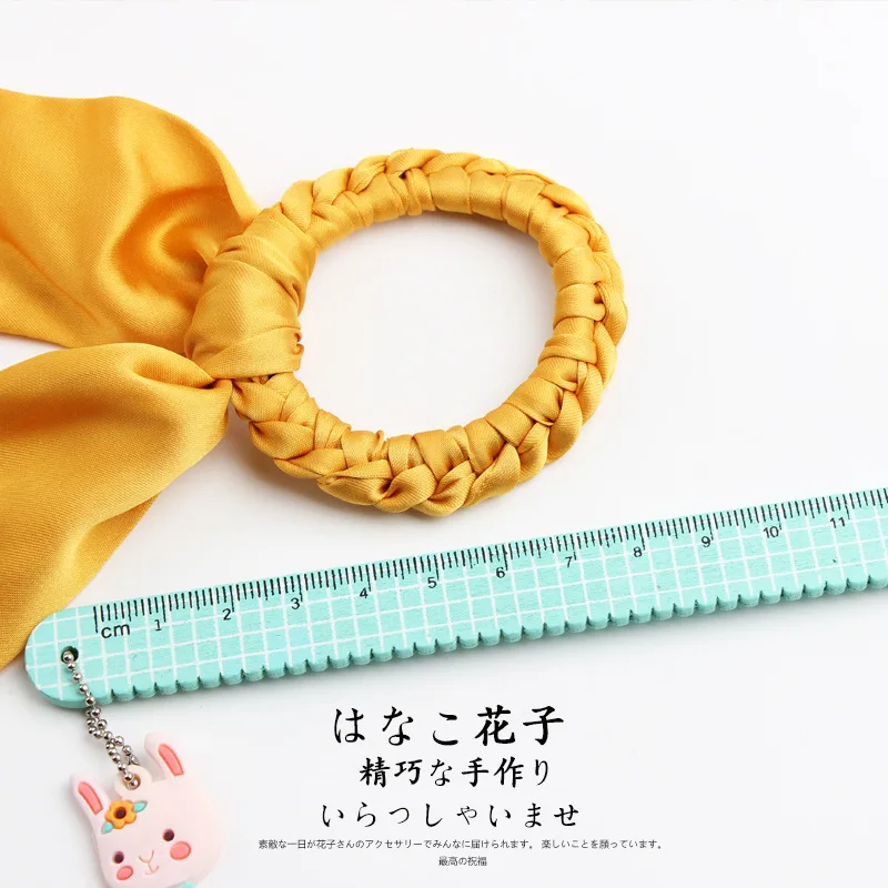 

Fashion Women Hair Ties Vintage Printed Scrunchie Hair Scarf Ponytail Hair Holder Accessories Solid Ribbon Elastic Hair Bands