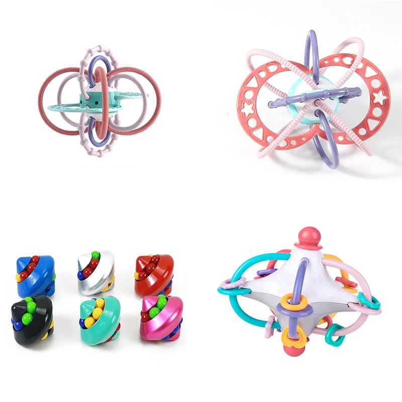 

Погремушки детские мягкие резиновые, детские погремушки с колокольчиком для рук, мяч для фитнеса и захвата, Мультяшные детские игрушки для ...