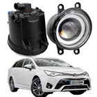 Противотуманные фары ангельские глазки в сборе, 2 шт., для Toyota Avensis (_ T27 _) 2015-2018, светодиодный льные светодиодные линзы, противотуманные дневные ходовые огни, DRL H11 12 В