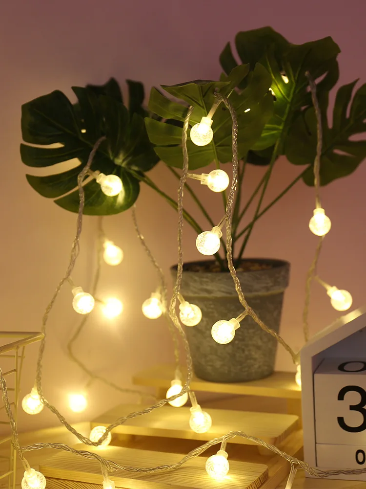 

String Lights LED Bubble Small Ball Lights Curtain Lights Outdoor Indoor Bedroom Window Christmas Tree Decoration Light 1pc