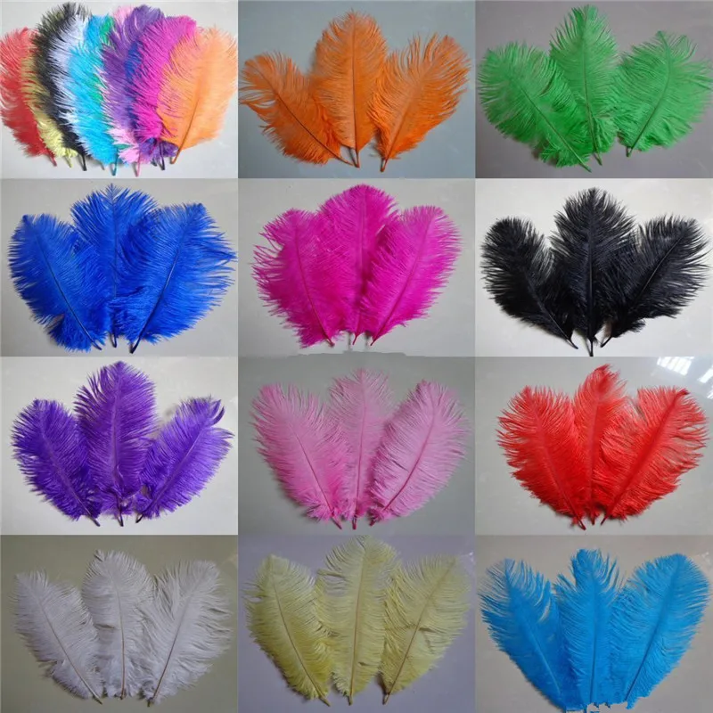 

Wholesale 100pcs / A lot of beautiful ostrich feathers 10-12 inches / 25-30 cm multiple colors are available