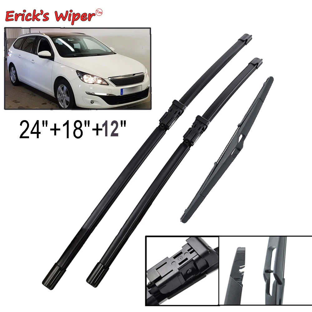 

Erick's Wiper Front & Rear Wiper Blades Set For Peugeot 308SW T9 308 Estate 2014 - 2020 Windshield Windscreen Window 24"18"12"