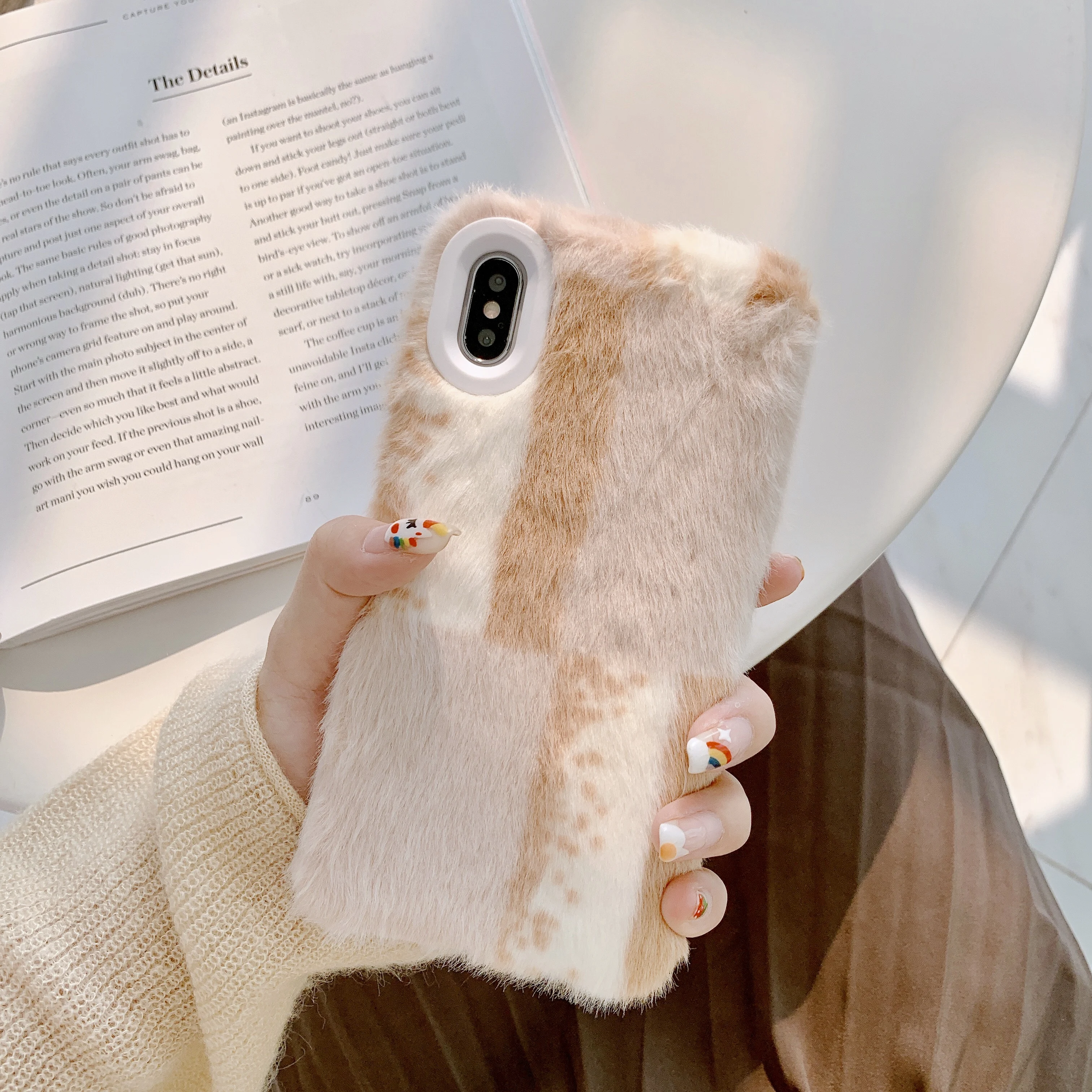ORYKSZ Luxury Rabbit Warm Fur Plush Phone Case For iPhone 11 Pro Max X XS XR 6 6S 7 8 Plus Lovely Furry Soft hair Back Cover |
