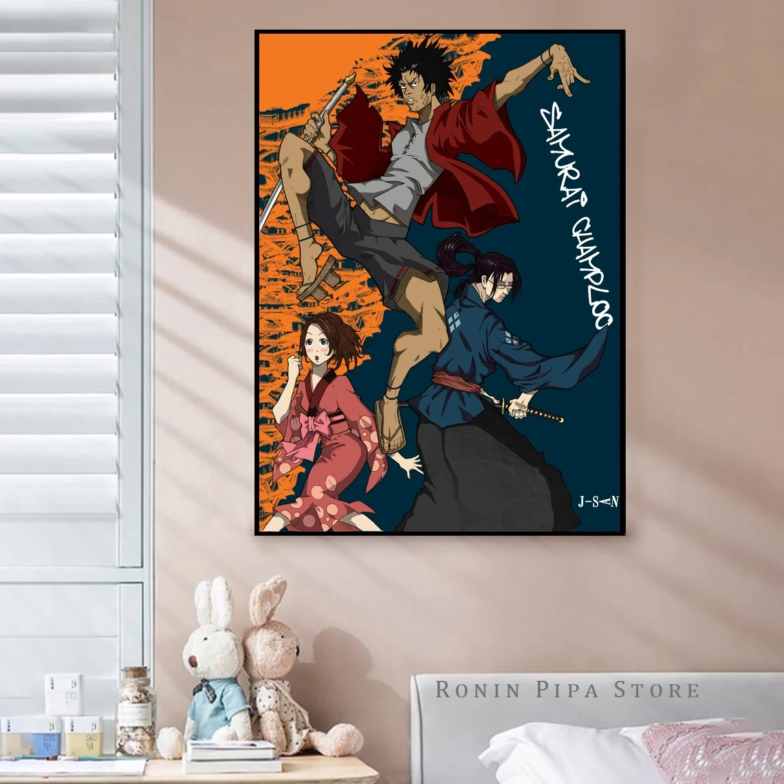 

Аниме плакат самурая шамплоо Художественная печать Картина на холсте настенные картины гостиная домашний Декор (без рамки)