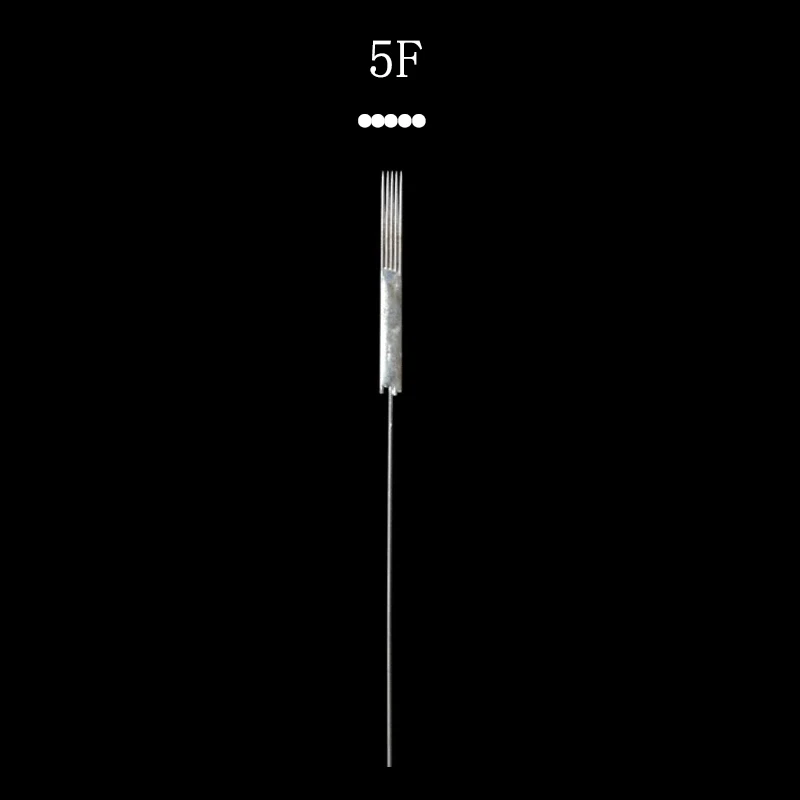 500pcs 5F needle 500 шт. иглы для станков для перманентного макияжа и колпачки для игл имеют большой колпачок и маленький наконечник для игл универсальная модель - Габаритные размеры: 500pcs 5F needle