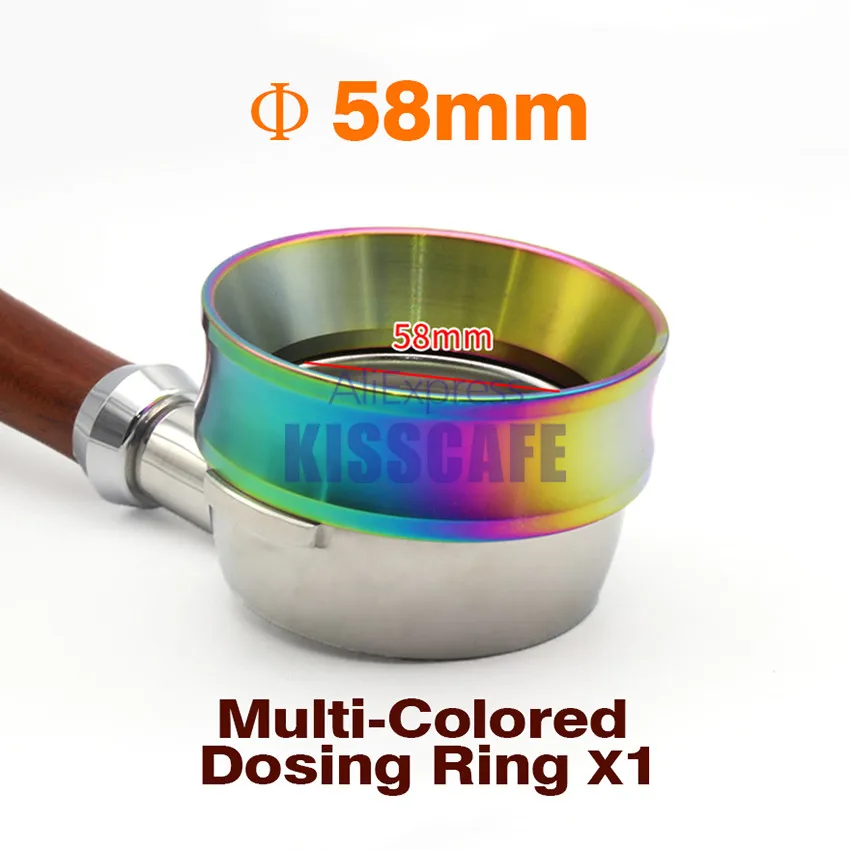 58mm Dosing Ring X1 51/53/57,5/58/58,35 мм Нержавеющая сталь интеллигентая(ый) Дозирующее кольцо пивоварения чаша Кофе порошок для приготовления эспрессо бариста Воронка Portafilter - Цвет: 58mm Dosing Ring X1