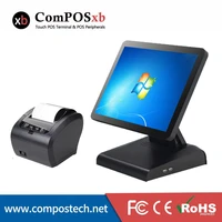 blackwhite color truth flat lcd pos system 15 pc pos point of sale touch screen cashier for retail with printer