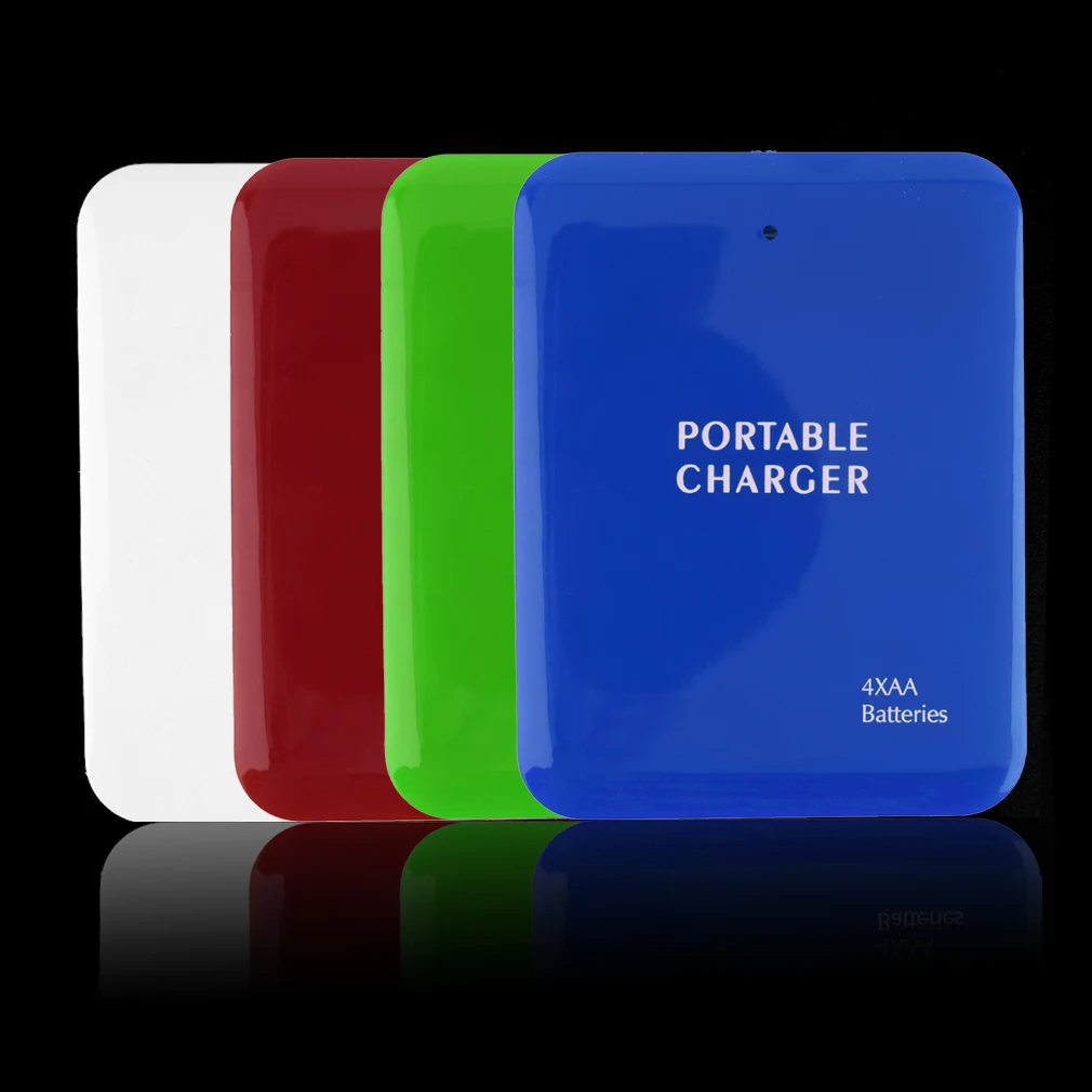 new portable usb 4aa battery travel emergency charger power bank case for cell phone wholesale 4 x aa batterynot included free global shipping