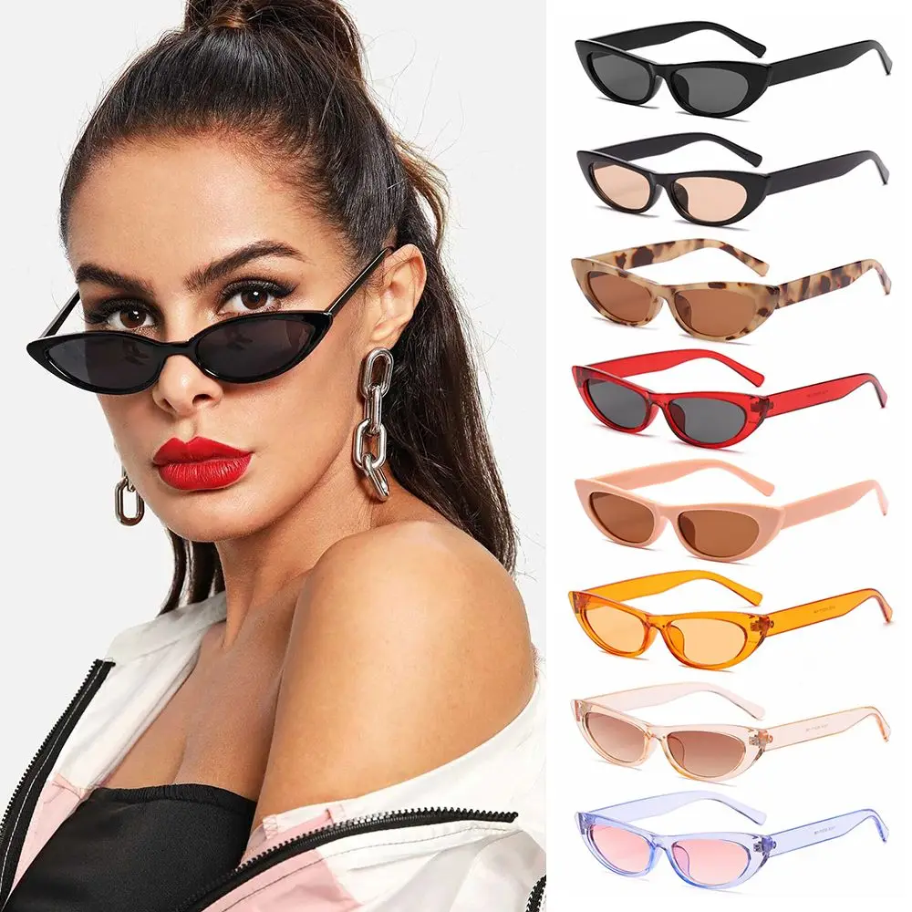 Очки солнцезащитные женские в маленькой оправе винтажные модные темные очки с