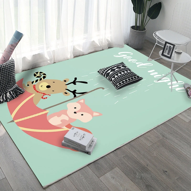 Мультяшный Детский ковер с рисунком лисы Совы медведя в скандинавском стиле