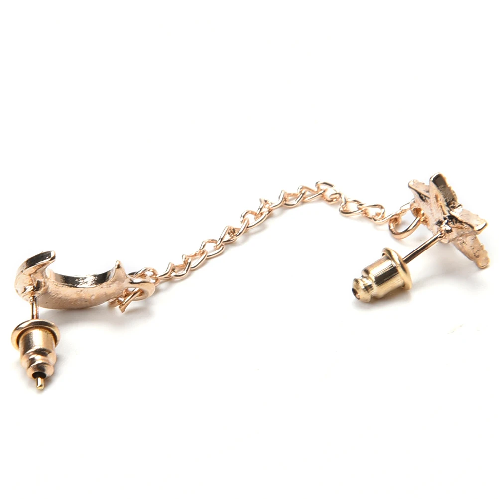 1 шт. модная красивая женская обувь Стразы Стад серьги луна и звезды Форма