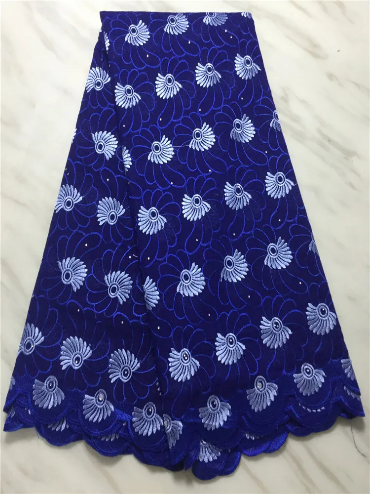 Горячая Распродажа голубая швейцарская кружевная ткань африканская сухая