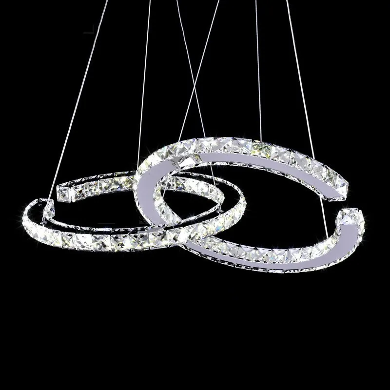 Современная хрустальная люстра со светодиодным кристаллом двойная лампа C Chrom