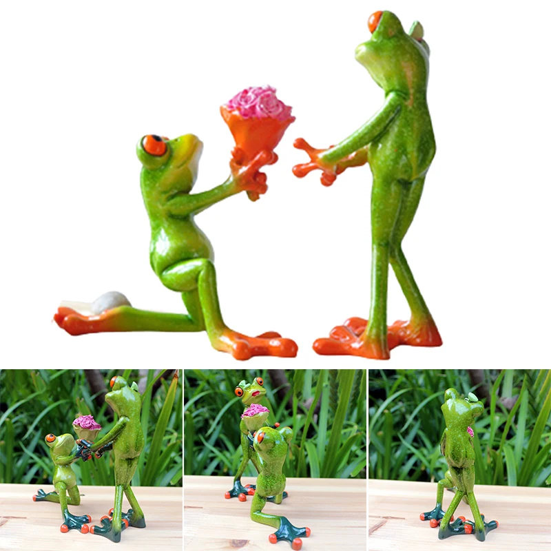 

3D Creative Decorations Proposing Green Frogs Sculpture Funny & Interesting Statues for Desktop Decor TN9