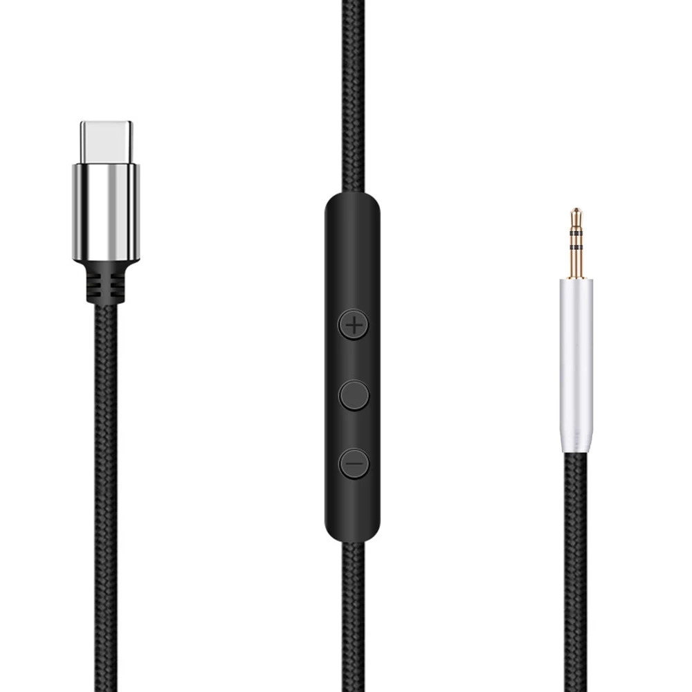 Кабель удлинитель с оплеткой OFC 2 5 мм на USB Тип C для наушников Sennheiser PXC550 PXC480 PXC 550 480