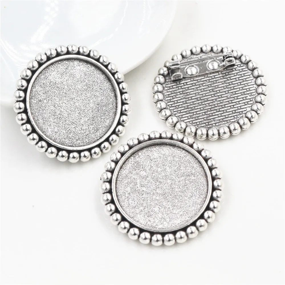 Новая мода 5 шт 25 мм Внутренний размер Античная Посеребренная бронзовая черная