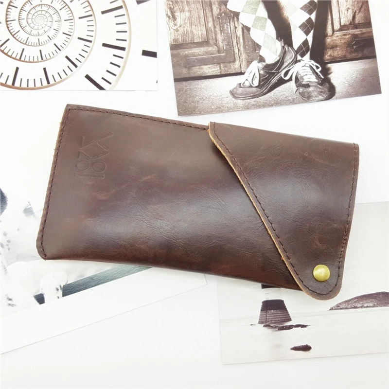 

PU Leather Sunglasses Case 18*9.5cm Oversized Big Glasses Box Vintage Brown Eyewear Protect Storage
