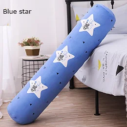 Blue star Плюшевая цилиндрическая подушка, Мультяшные животные, мягкая круглая подушка для сна, для взрослых, детей, ноги, поясничная Подушка, фламинго, 3 размера - Цвет: Blue star