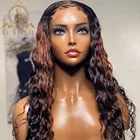 Парик блонд хайлайтер прозрачный парик на сетке волнистые волосы 30 дюймов Ombre Цветные парики 4x4 на сетке для женщин Человеческие волосы Remy 180%