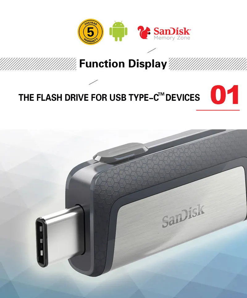 SanDisk SDDDC2 Экстремальный type-C USB 3,0 и 3,1 128 Гб 64 Гб двойной OTG USB флеш-накопитель 32 ГБ флеш-накопитель USB флешка Micro USB