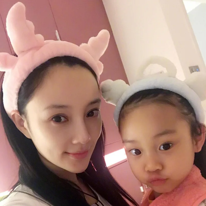 Милая фланелевая спа ванна душ макияж мыть лицо лук Санта головная повязка Олень