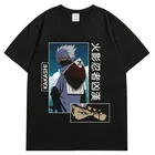 Свободная Спортивная футболка с рисунком Какаси из аниме Наруто, футболка с круглым вырезом для мужчин и женщин с коротким рукавом в стиле Харадзюку