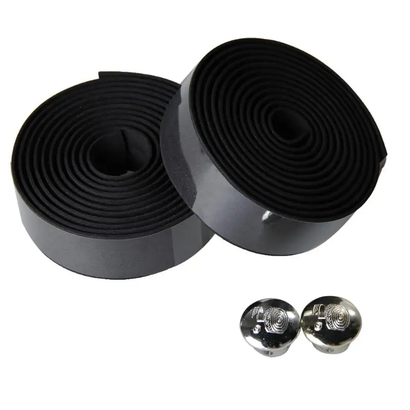 2PCS Cycling Road Bike Sports Cork Handlebar Tape+ 2 Bar Plug