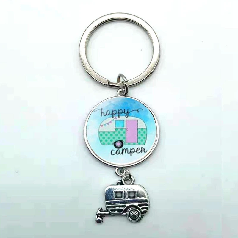 Счастливый кемпинг милый фургон мой дом на колесах автомобиль ключ дорожный знак